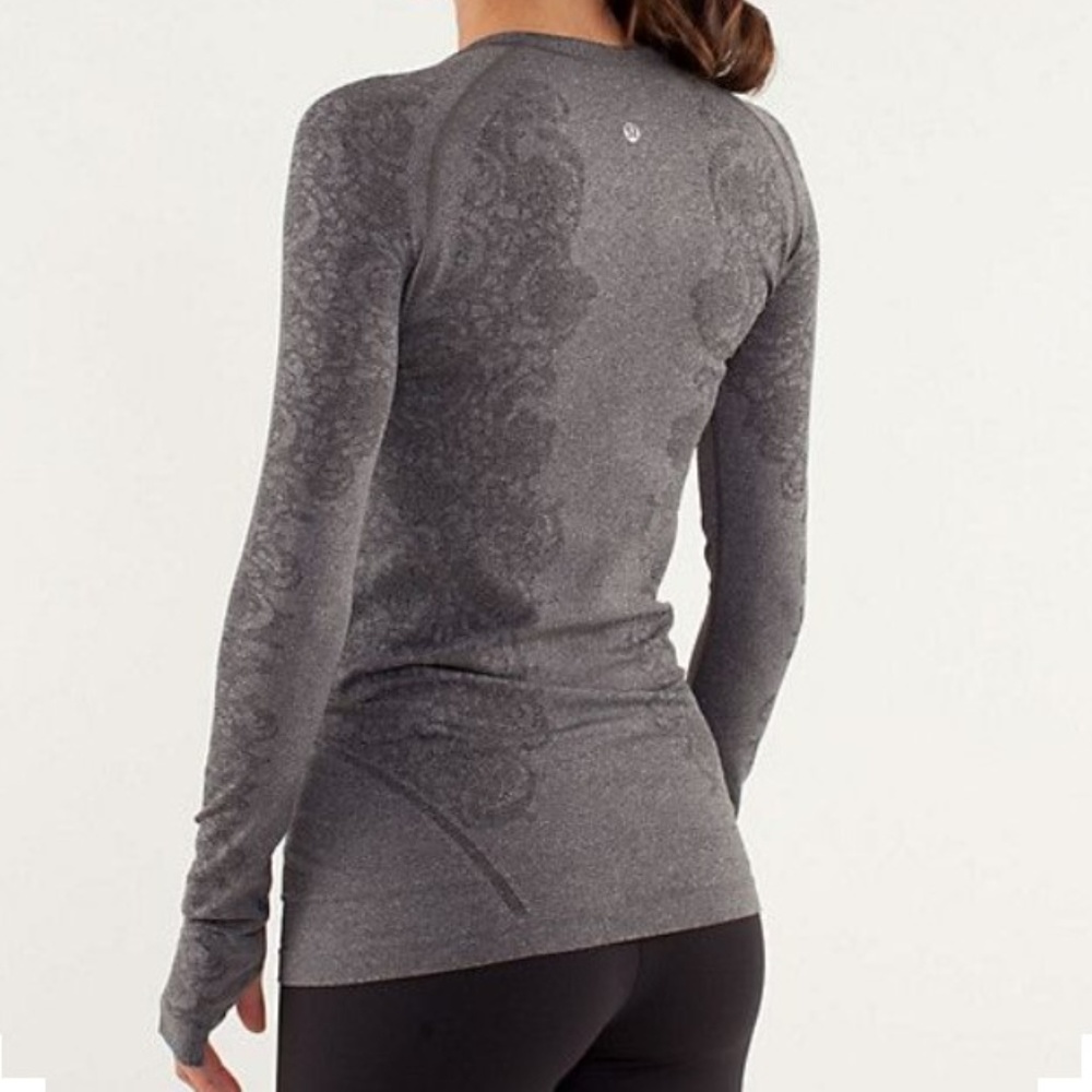 Lululemon Long Sleeve Swiftly Lace Heathered Grey